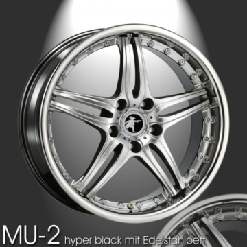 Musketier Peugeot 407 coupé alloy wheel MU-2 9Jx20 hyper black with stainless steel