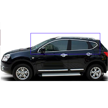 Nissan Qashqai (2007 - 12/2013) styling set chroom voor de zijruiten