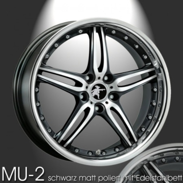 Musketier Peugeot RCZ lichtmetalen velg MU-2 9x20 mat zwart met rvs