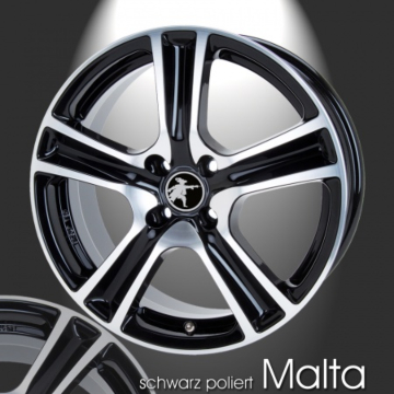 Musketier Citroën Berlingo 3 lichtmetalen velg Malta 6,5x15 zwart gepolijst