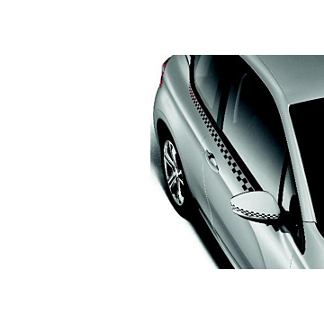 Peugeot 208 (2012 - 2019) stickers side black-white checked 5-drs