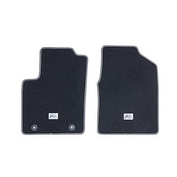 Ford Ka 09/2013 - 2016 floor mats, premium velours front, black with silver double stitching