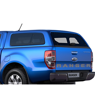 Ford Ranger (02/2019 - ..) double cab hard top with side windows, Blue Lightning