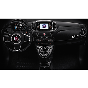 Fiat 500/500c wrapped dashboard micro carbon black - long part